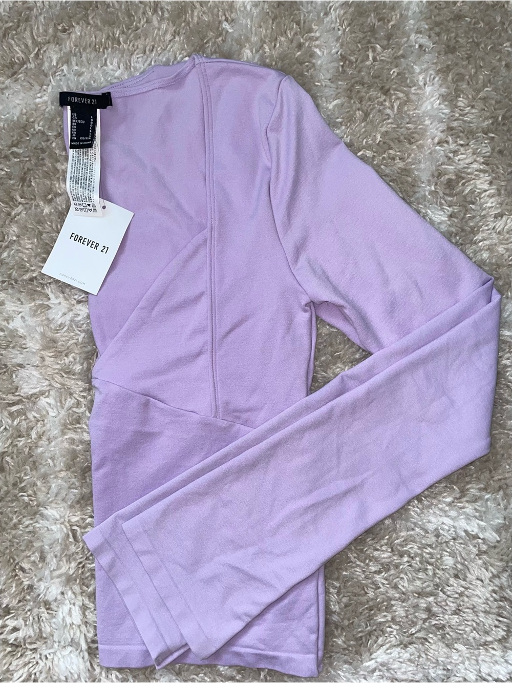 NWT Forever 21 Lilac Long Sleeve Top 💜 Size L